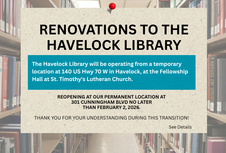See details of the Havelock Library's temporary location
